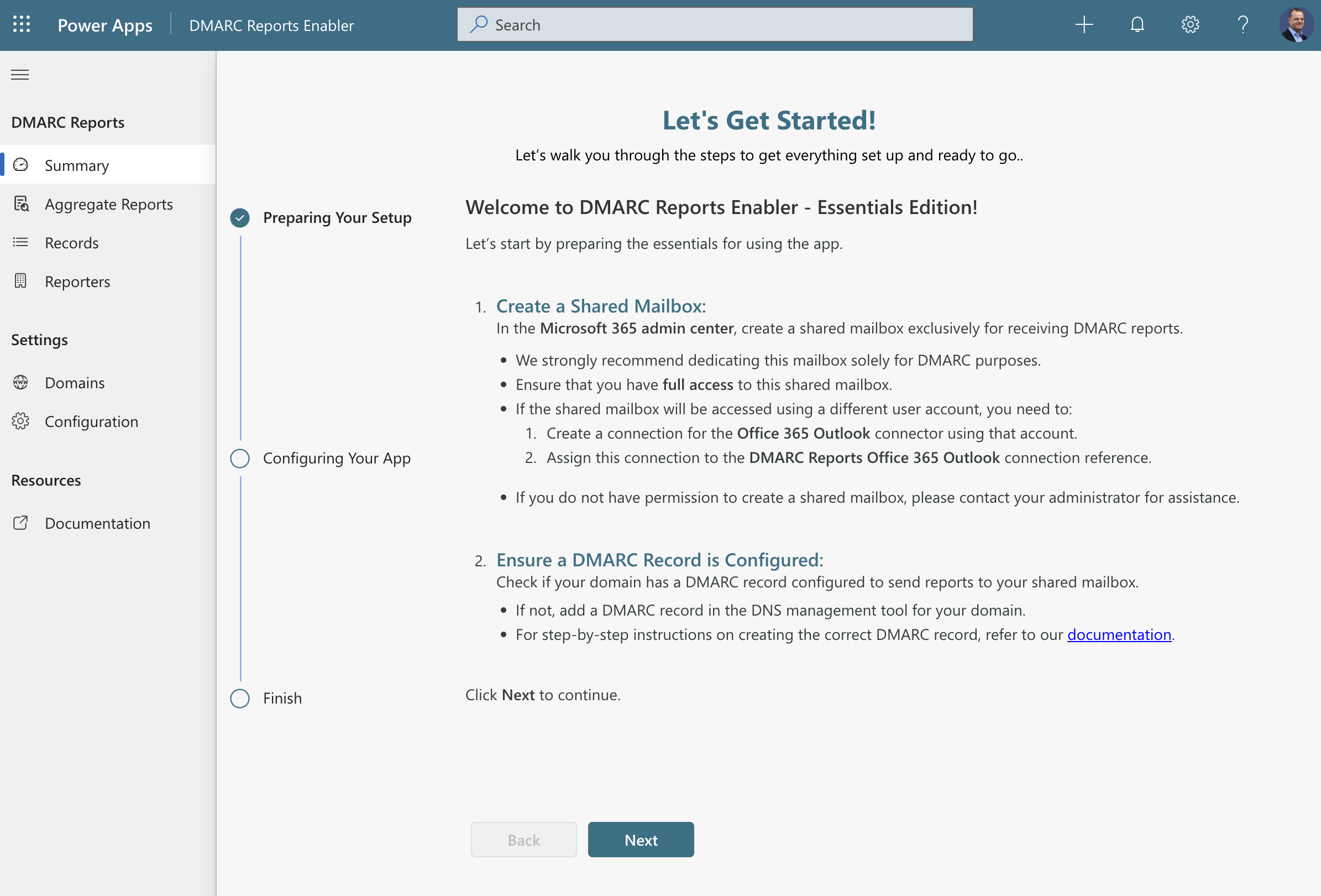 User consent dialog